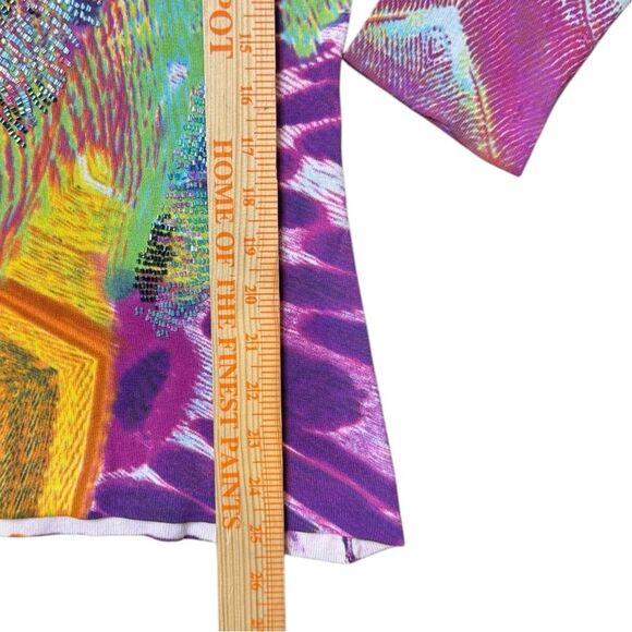 Alberto Makali Maximalist Colorful Beaded Graphic Sweater Size Large - Picture 6 of 8